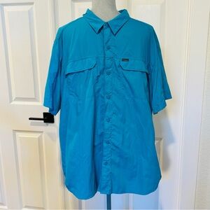 COLUMBIA‎ Omni-Shade BLUE Casual Button Shirt Men’s SIZE XXL Outdoor